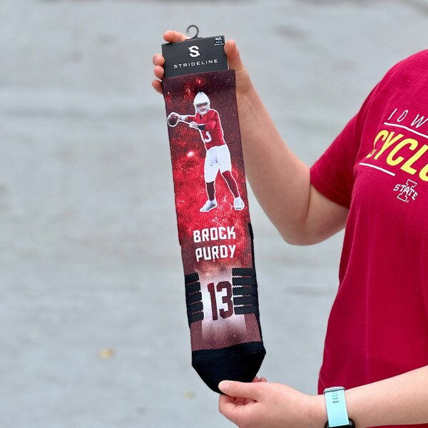 Strideline Brock Purdy Galaxy Cardinal Socks